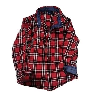 Nautica Kids Red and Blue Plaid Button Down Shirt